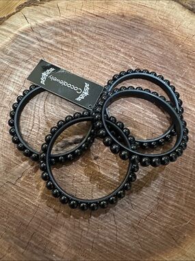 Coco Jewelry Black Beaded 
 Bracelets - Set of 4